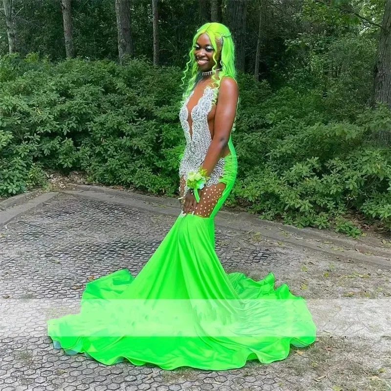 Shiny Green Prom Dress with Glitter Crystal Beads Rhinestones Feathers  Beading for Graduation and Birthday Party from Dhgate Prom Dresses - price  402.79