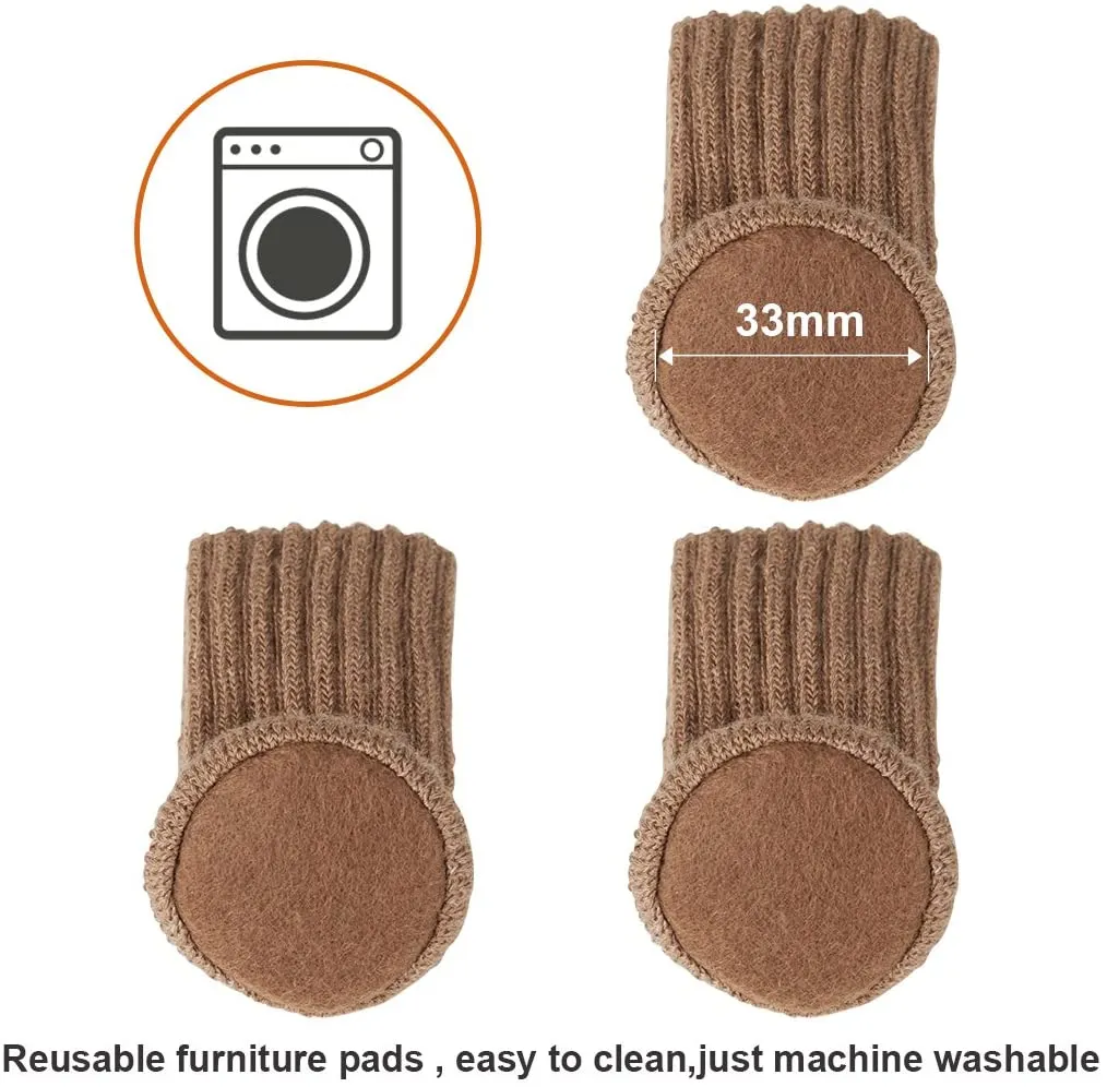 Lenhar 16pcs Knitting Wool Furniture Socks Chair Leg Floor Protector