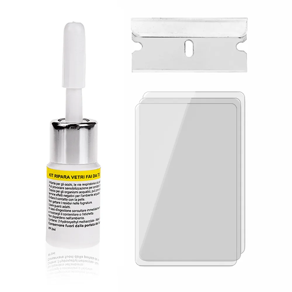 2024 Windshield Crack Repair Kit – 2-Piece Glass Chip & Scratch Fix For Cars – UV-Cured Resin, Works On All Laminated Windshields