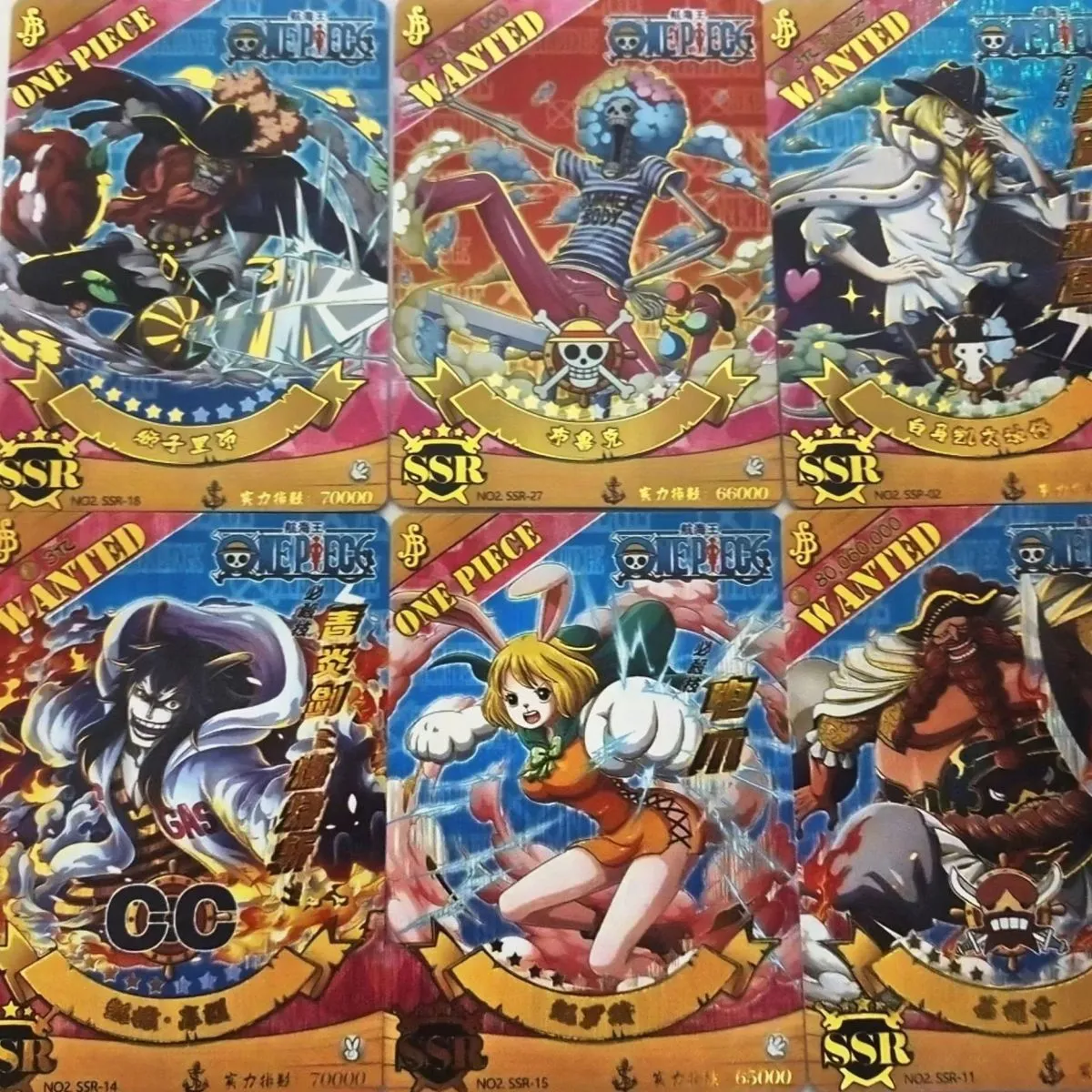 One Piece Cards Collection Rare Luffy, Zoro, Nami, Chopper Battle