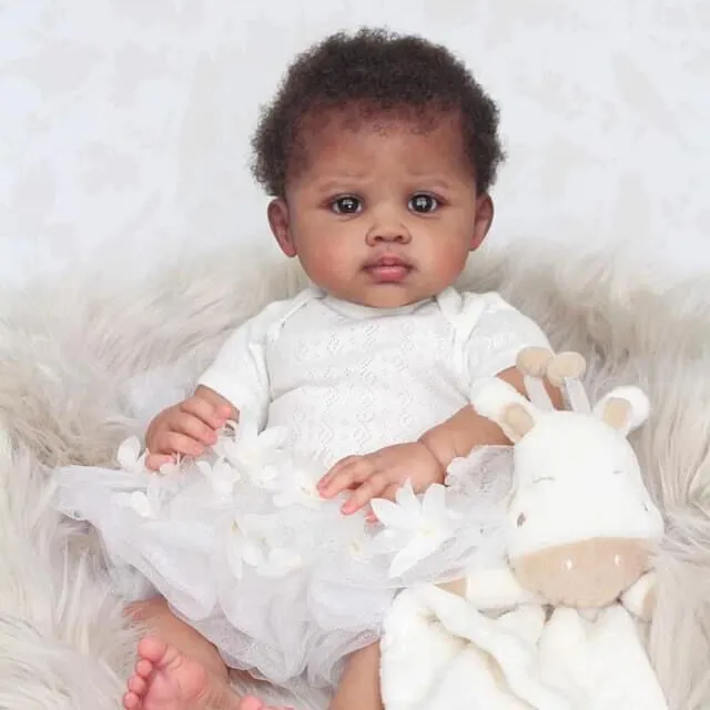 24 Dark Brown Reborn Baby Silicone Reborn Dolls With Rooted Hair Art Made 3D Collectible Silicone Reborn Dolls From Ddmyhome 145.72 DHgate.Com