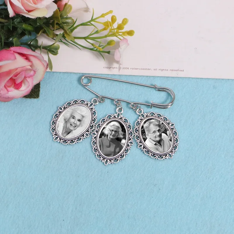2 Pcs Bouquet Charms For Wedding Memory, Wedding Bouquet Photo Charms With 4