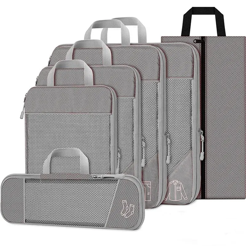 Compressed Travel Organizer Set With Shoe Bag And Mesh Visual Luggage Lightweight Travel Bags For Suitcase Bag For 2021 From Yishian06 11.18 DHgate.Com