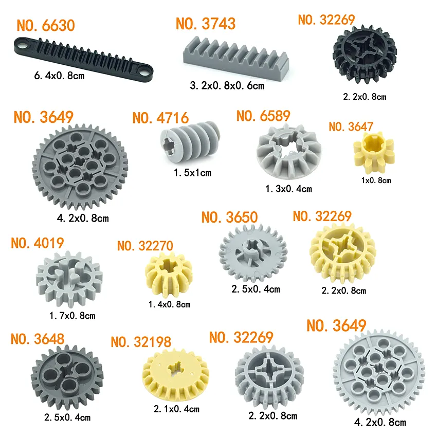 Pc Parts ASTEM 100+PCS Technic Gears Axles Compatible With Lego