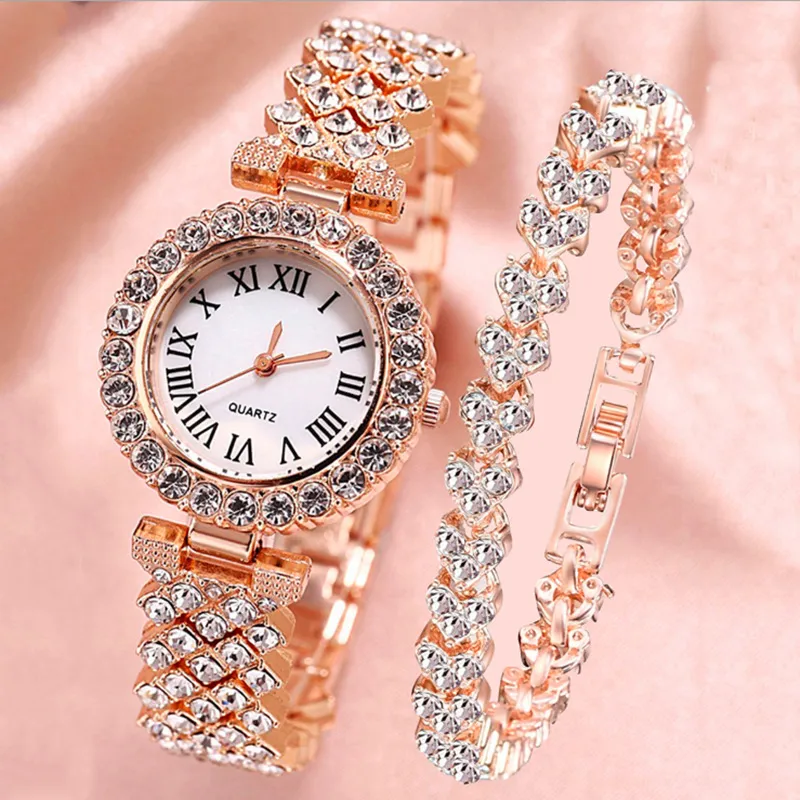 Luxury Diamond Steel Band Watch Watch With Matching Bracelet For Women Best Selling 2023 Fashion Product From Ddmyearth 9.28 DHgate.Com