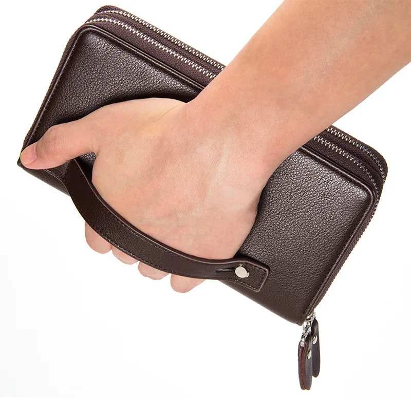 Mens Leather Clutch Wallet Luxurious Large Capacity Zipper Hand Strap Purses From Annides 10.06 DHgate.Com