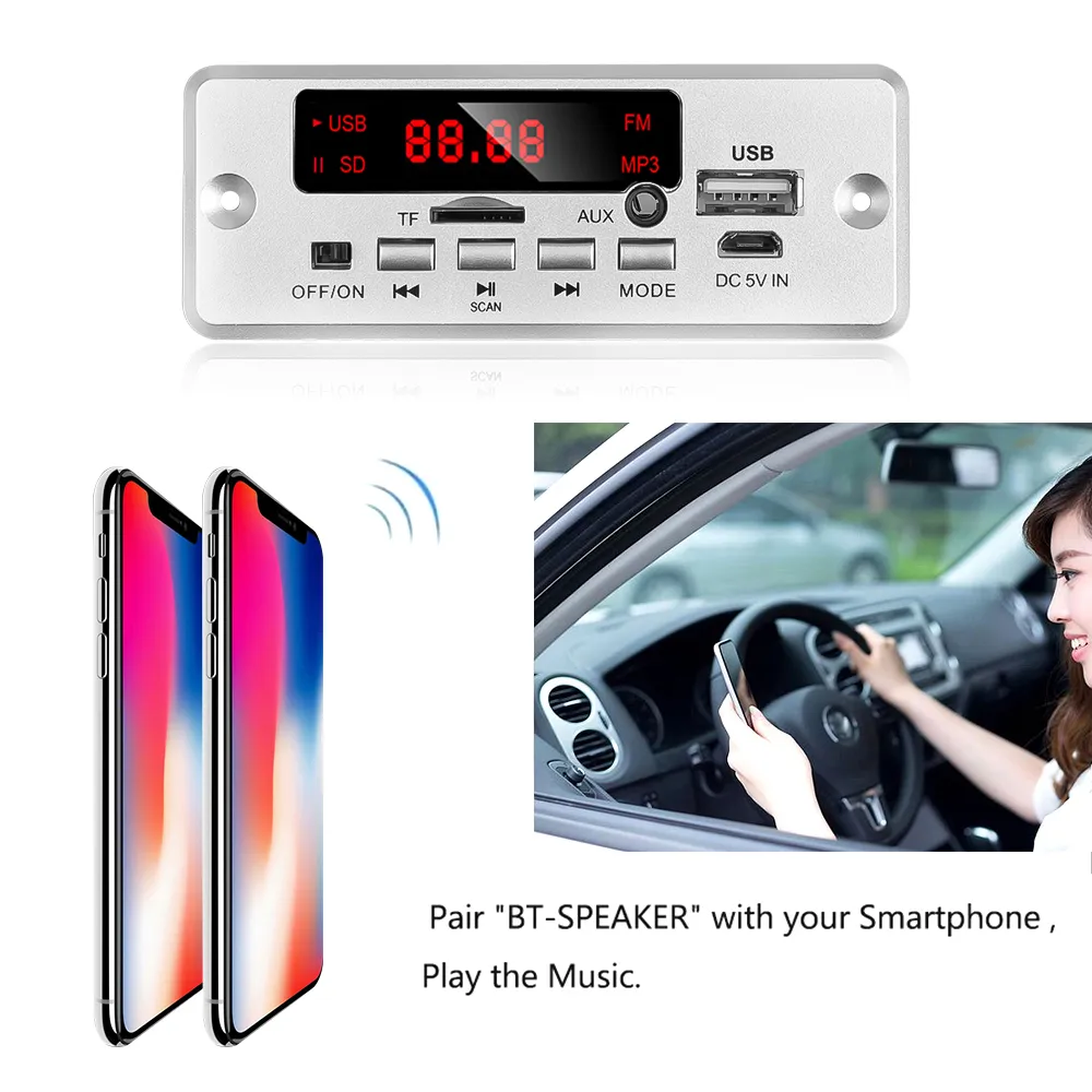 Amplificatore 12V Bluetooth 5.0 100W Scheda Di Decodifica MP3 Registrazione Chiamate Modulo Audio Musicale Wireless Radio Usb Tf Per Autoa 88020260