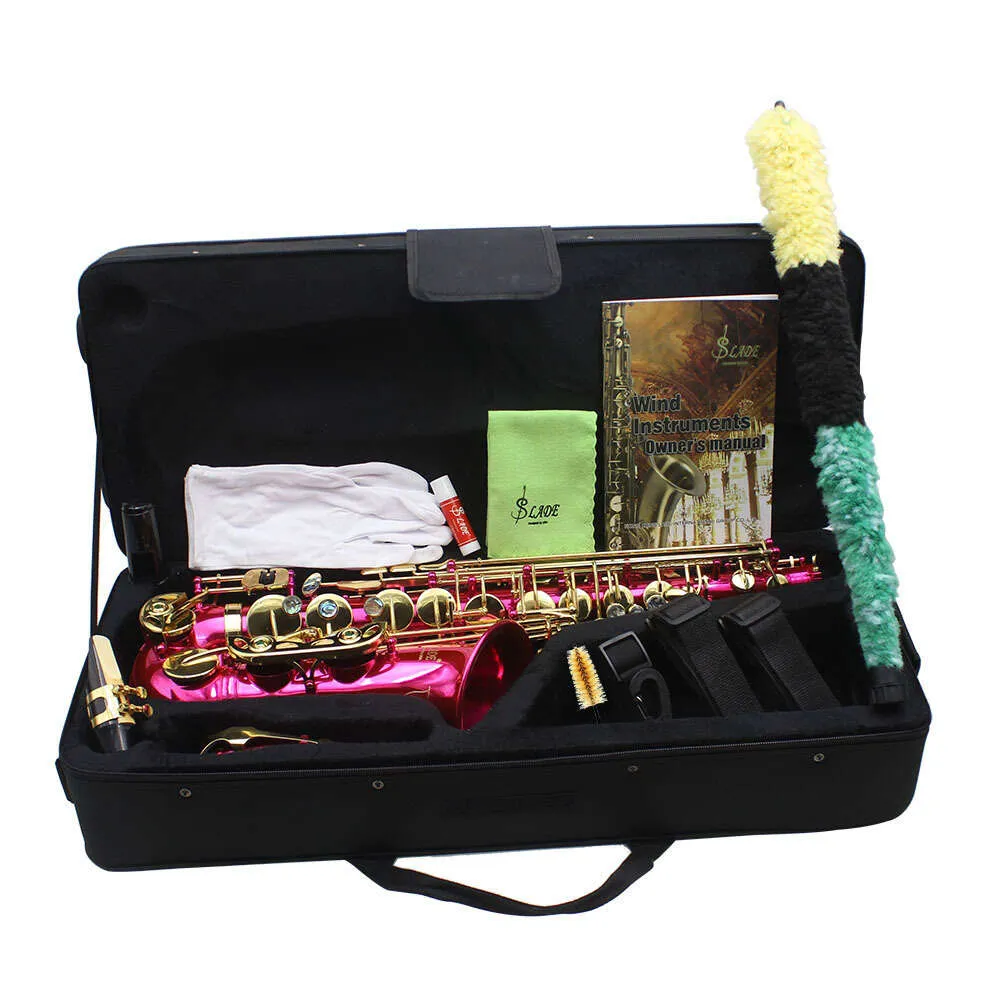 DHgate.com:Eb Flat Alto Saxophone, Abalone Shell Buttons, Rose Red ...