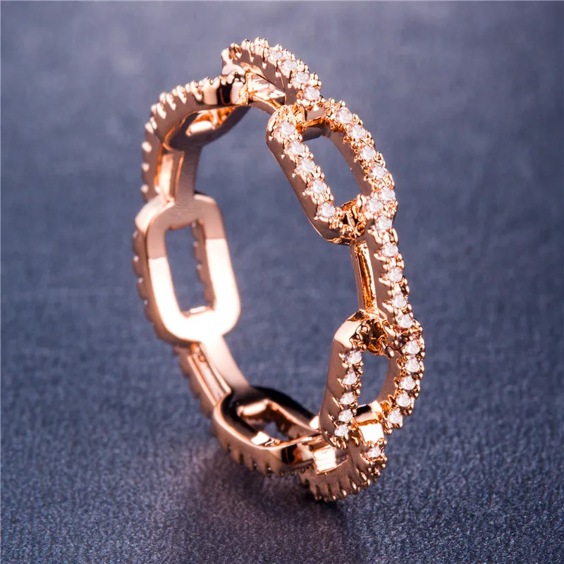 Solitaire Zircon Ring For Women In Silver And Rose Gold Finish_voghion.com