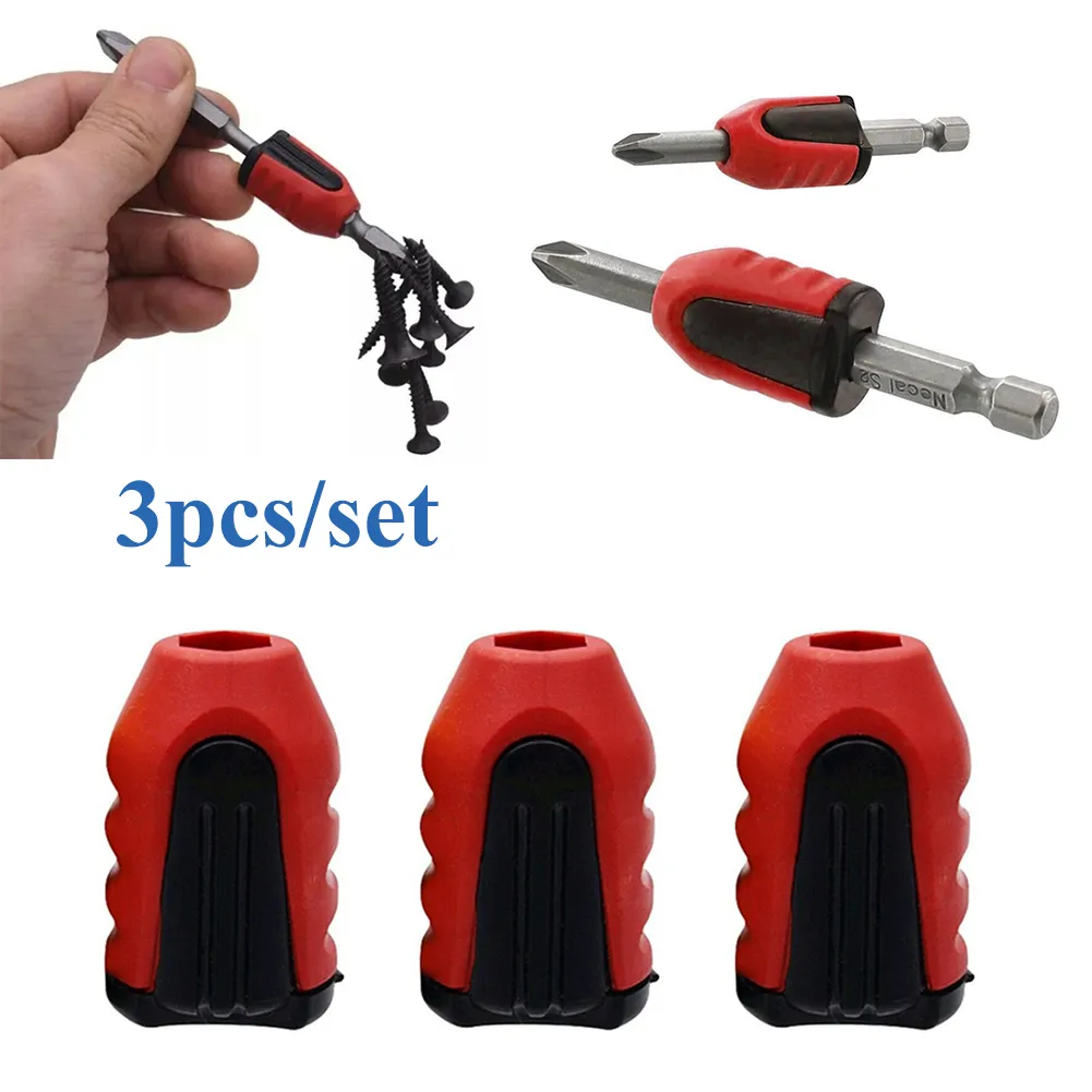 3-Piece Titanium-Coated Magnetic Ring Screwdriver Bit Holder
