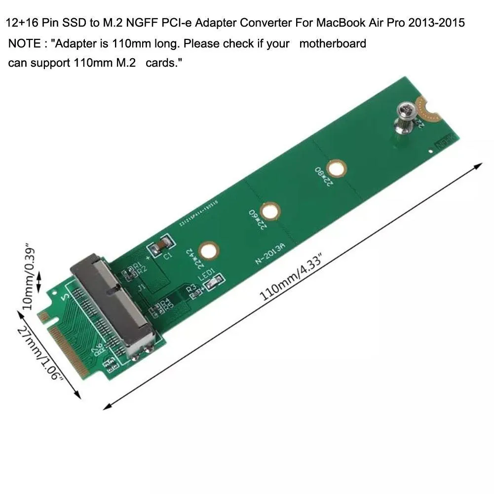 12 16 Pin SSD To M.2 Key M NGFF PCI E Adapter Converter Sbi Card Com For MacBook Air Pro 2013 2015 Computer Accessories From Ddmydesign 35.24 DHgate.Com