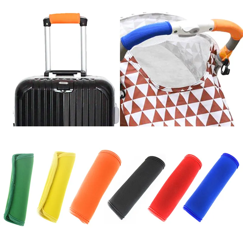 Housses Poignée Valise - Pack De 4 - Néoprène Antidérapant - Vert & Orange - Identification Bagages Facile - 6