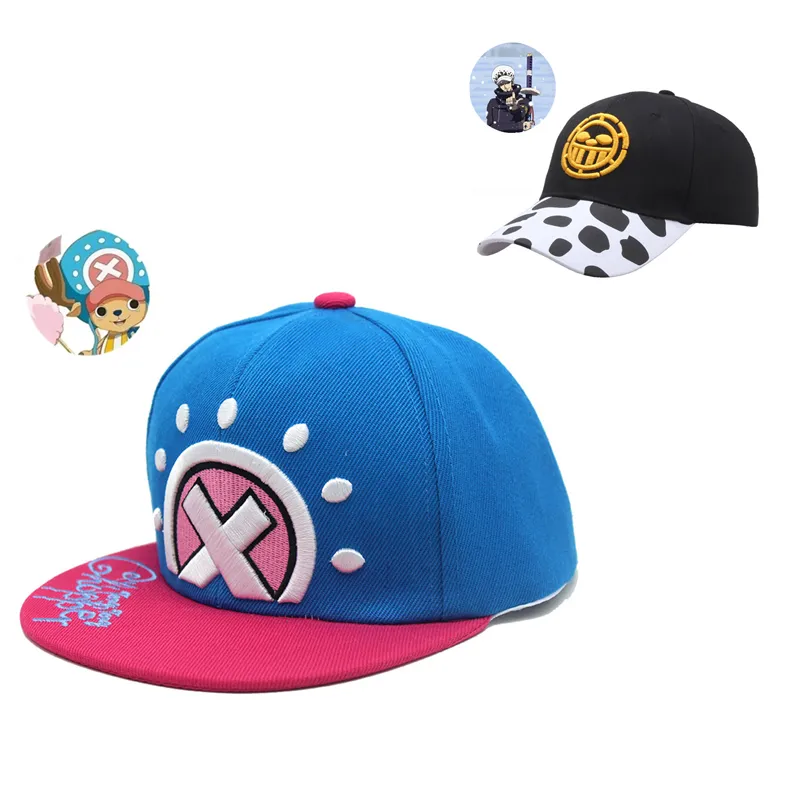 Cappello Baseball Chopper Stile Anime, Blu E Rosa, Visiera Rigida Regolabile, Per Cosplay - 2