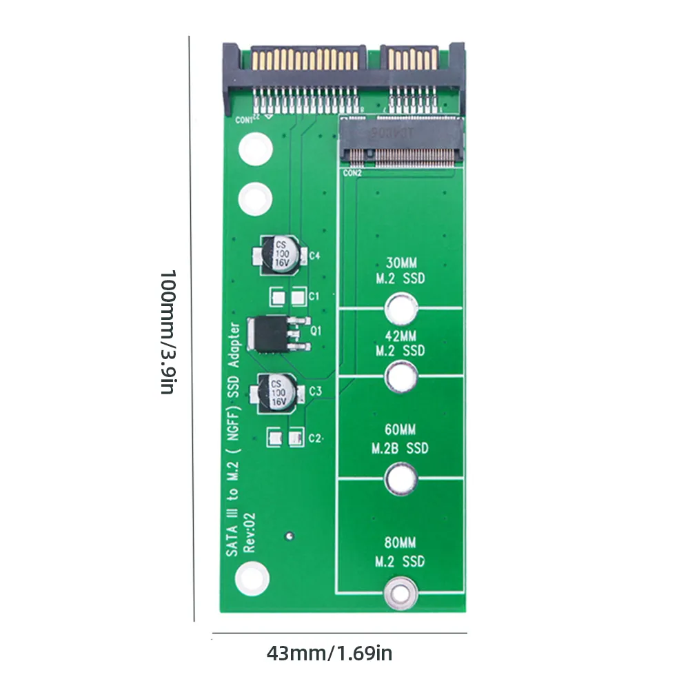 Hard Disk Card Reader B Key M2 SATA Riser SATA3 6G Card M2 To SATA Adapter 2.5 Inch SSD Adapter Card for 2230-2280 M.2 SATA SSD