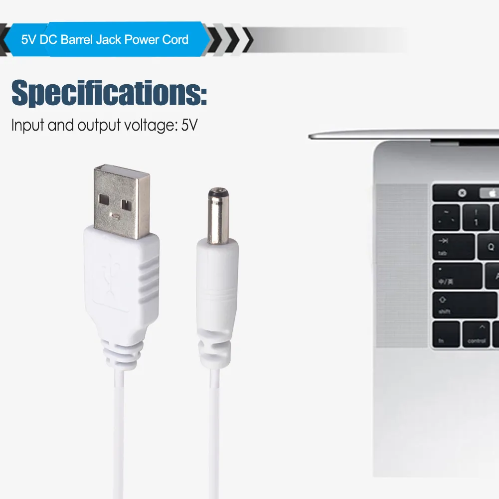 Câble Adaptateur USB Vers DC 5,5mm/3,5mm - 5V 2A - Longueur 1m - Pour Charge Divers Appareils