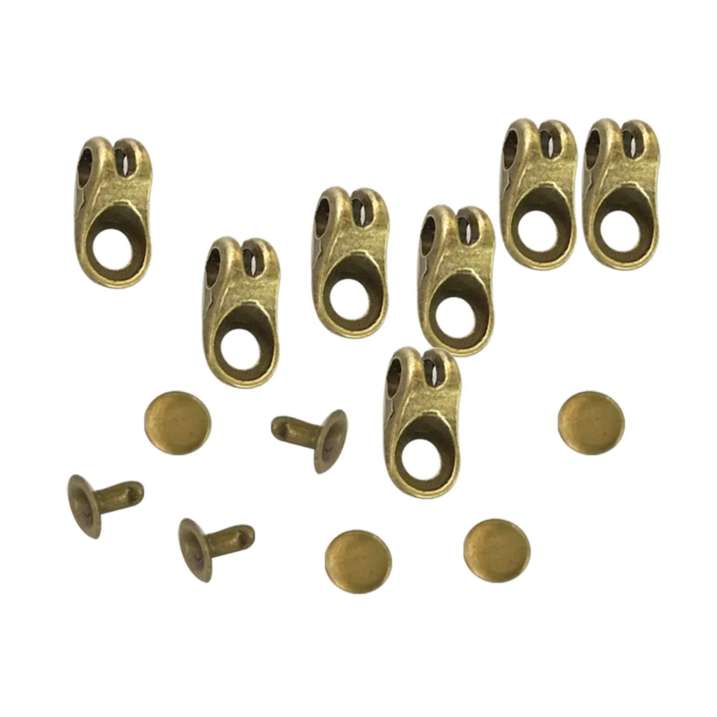 20 Sets Boot Lace Hooks Fitting With Rivets 18mm X 16mm For Repair Climbing Hike Camp Leather