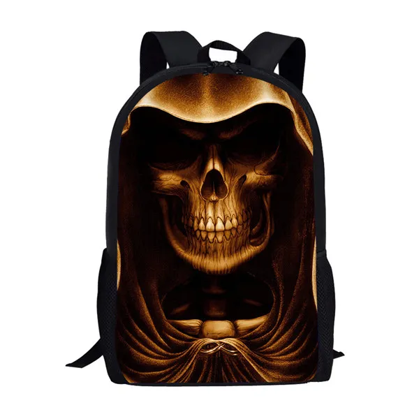KOYI Skull Backpack For Kids – Gothic Floral Design, 16 Inch School Bag For Boys & Girls - View #11