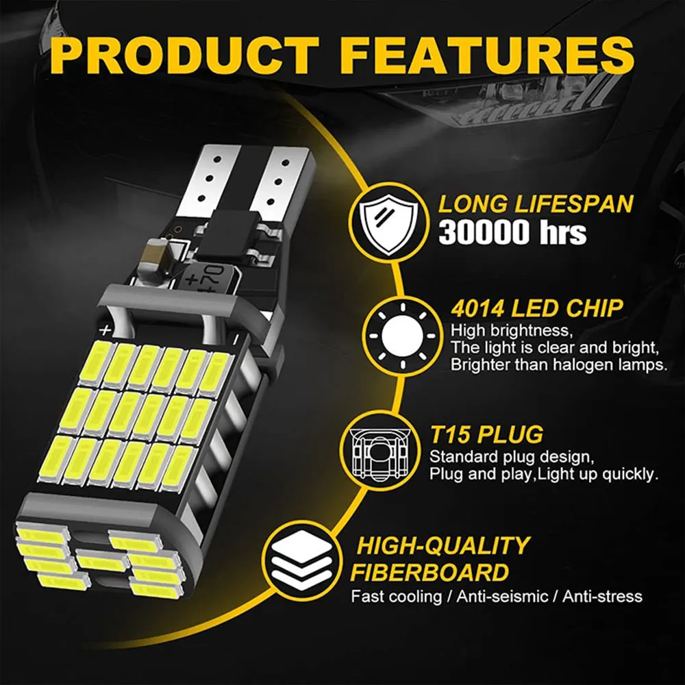 W16w Led Reverse LED Reverse Light 2400LM 5W T15 W16W for Volkswagen Passat B7 2011-2014 ...