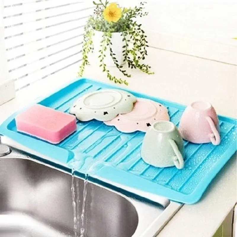 Sink Plastic Dish Rack With Drain Board Sink Dish Drainer Tray