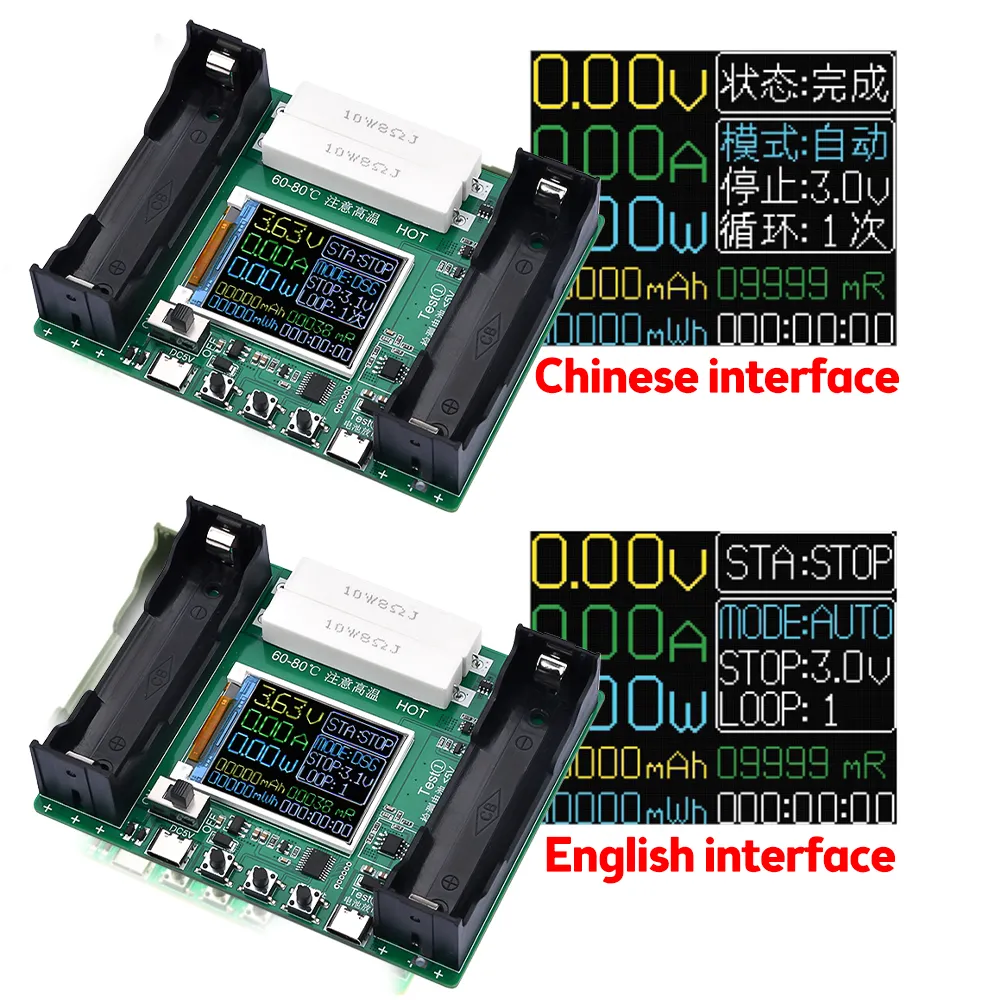 Type-C LCD Display Battery Capacity Tester MAh MWh Lithium Battery Digital Battery Power Detector Module 18650 Battery Tester I4202609970