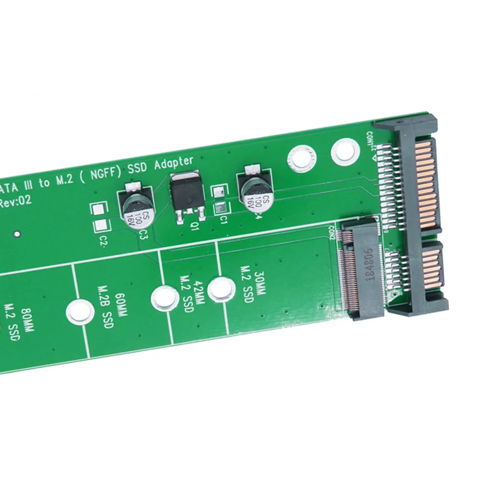 Hard Disk Card Reader B Key M2 SATA Riser SATA3 6G Card M2 To SATA Adapter 2.5 Inch SSD Adapter Card for 2230-2280 M.2 SATA SSD