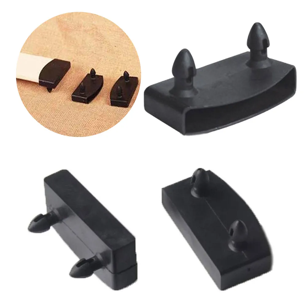 8-Piece Black Plastic Square Sofa Bed Slat Caps and Rubber Sleeves