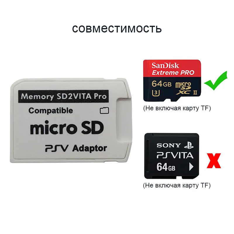 PS Vita SD Card Slot Adapter SD2VITA PSVSD Memory Card Adapter - Micro ...