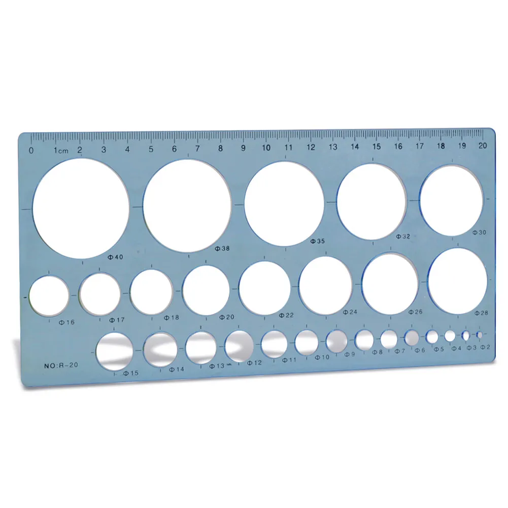 27 Hole Circular Drawing Ruler, 20cm Clear Plastic Circle Stencil For ...