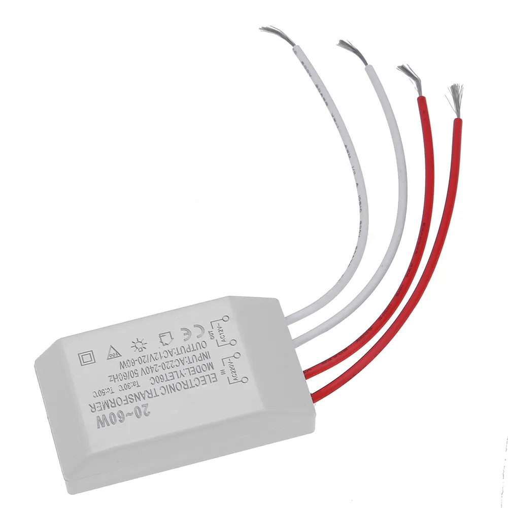 20-60W Electronic Transformer For 12V AC LED Halogen Lights - 220V To AC12V Adapter