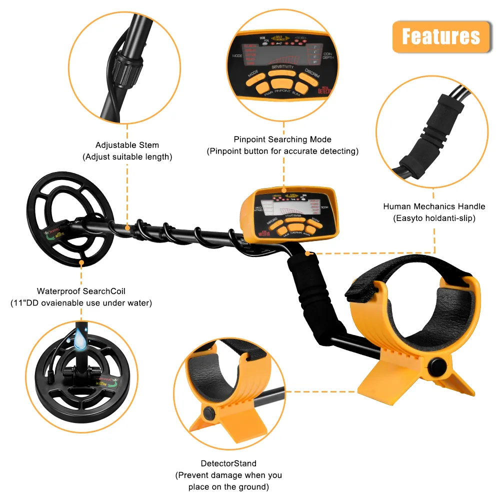 Portable Underground hot metal detector MD-6250 with 11"