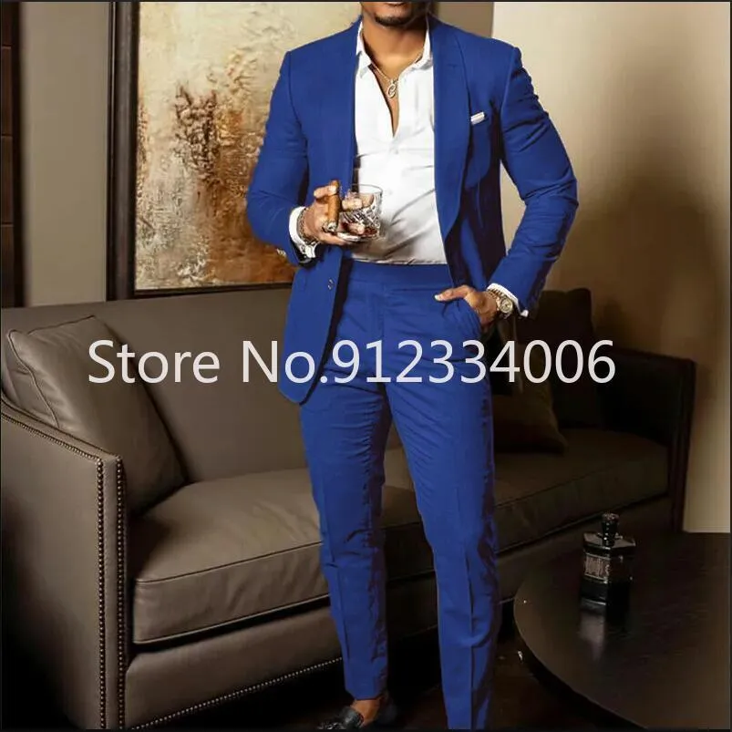 Brown Groom Tuxedos: Slim Fit Men's Wedding Suit Tailored Business Suit ...