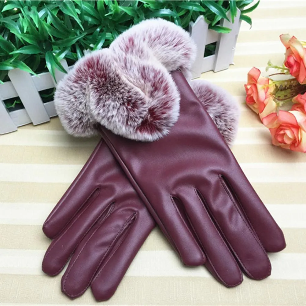 Winter Gloves For Womens Leather Gloves With Touchscreen Fingers