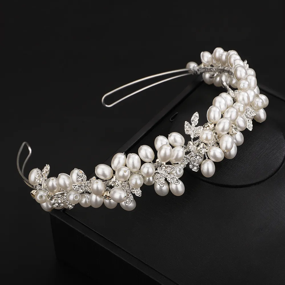Shimmering Tiara With Rhinestones & Pearls Shimmering Tiara With Rhinestones & Pearls