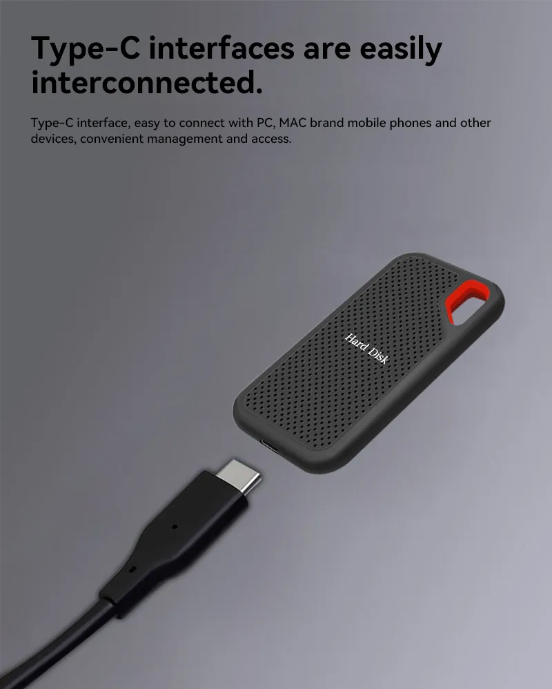 Mobile Hard Disk SSD E60 256TB 1TB 2TB 16TB HDD High Speed External Hard Disk For Desktop/PC/PS5 Game Storage Devices Disco Duro