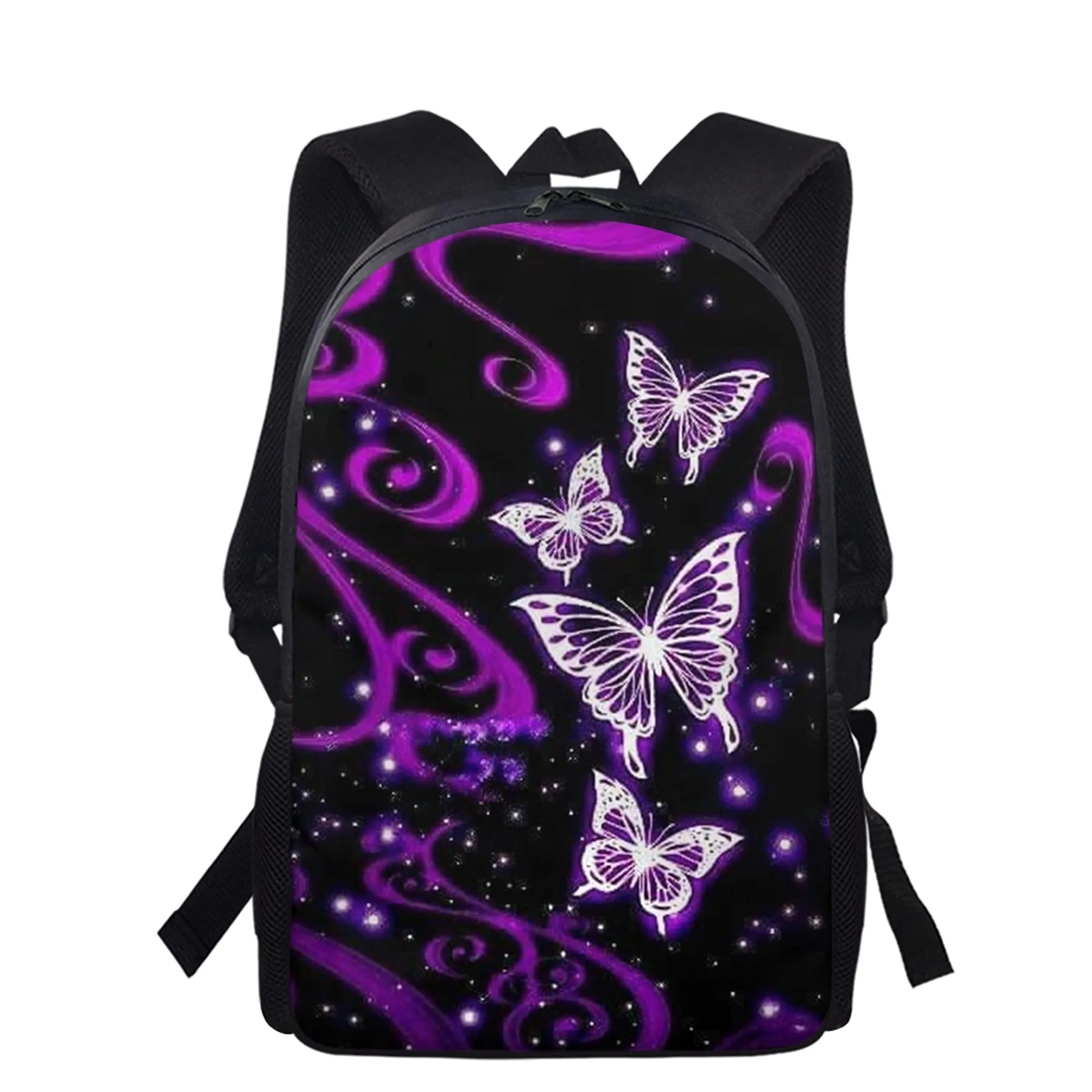 3312 Purple Paris Tower Butterfly Fashion Backpack Purse Lightweight Travel Butterfly Purses Pattern Backpack: Lightweight Purple  main image 3