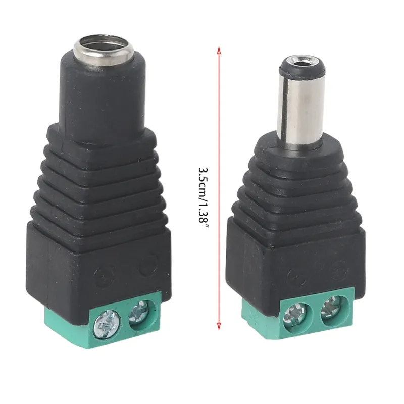 10-Pack 12V DC Power Connectors - Male & Female Plug/Jack Set For CCTV, Cameras, Electronics (UK Style)