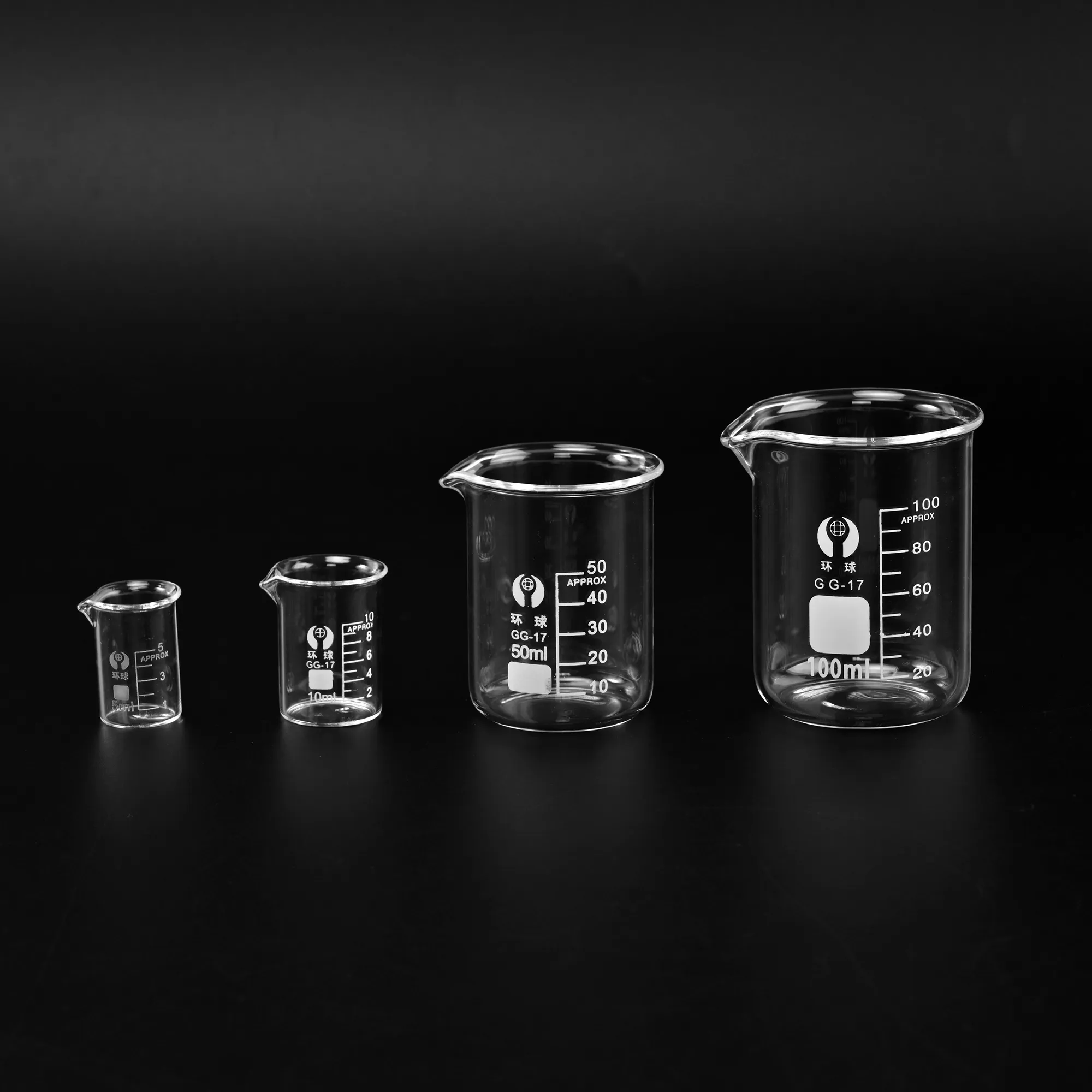 Wholesale Borosilicate Glass Beaker Set 5ml To 100ml Low