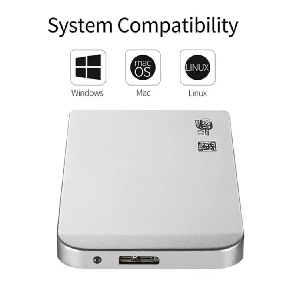 External Hard Drive 2TB Portable SSD 1TB Solid State Drive High-Speed Hard Disk External Storage Device for Pc/Mac/Laptop/Phone