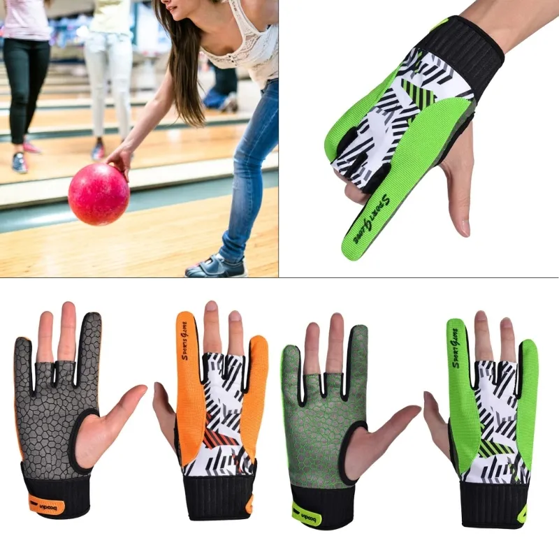 1 Pair Right Hand Bowling Gloves - Anti-Slip Sports Gloves With Wrist Support (Orange/Green, M/L Sizes)