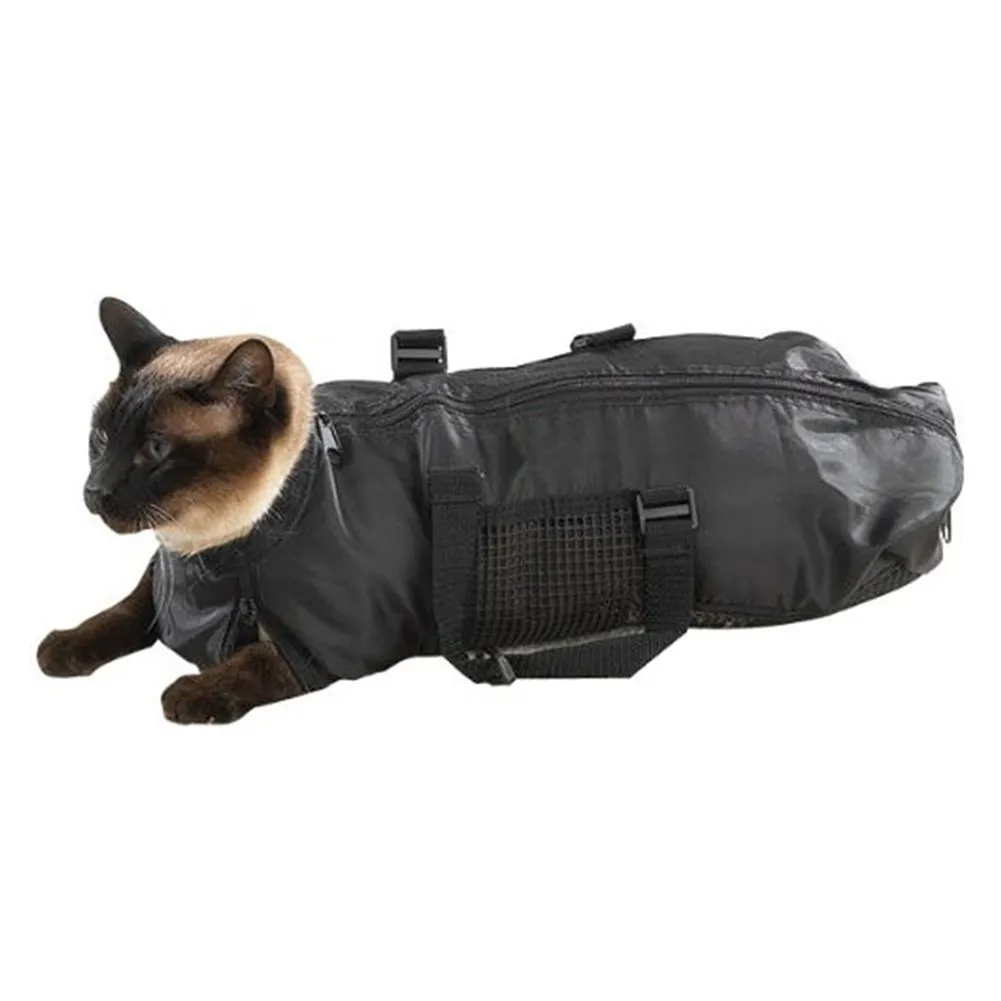 DHgate 2024 Premium Adjustable Cat Grooming Bag with Anti Scratch Mesh Safe Pet Nail Trimming and Bathing Restraint Pet Supplies