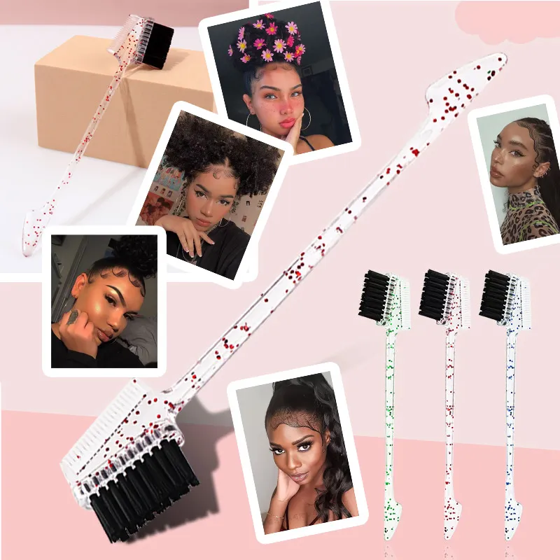 Stylish Double-Sided Edge Control brush up hair Comb for Baby Hair ...