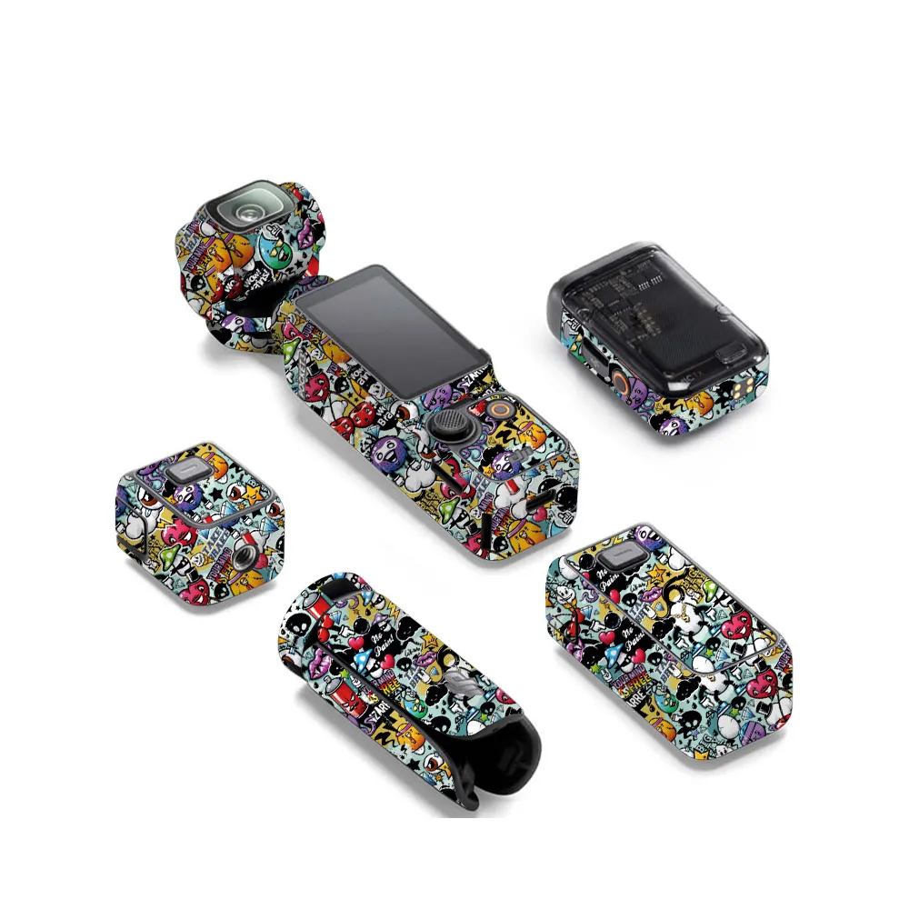 WRAPGRADE Skin Stickers For DJI Osmo Pocket 3 - Full Body Decal Set, Metal Sticker Bomb Design