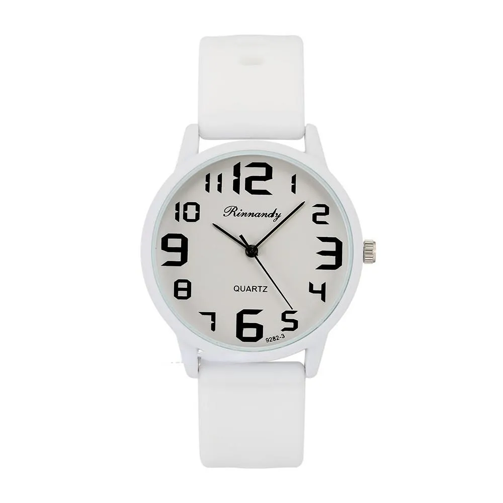 Women\'s White-Black Analog Silicone Band Read Dial Stylish Comfortable  Watch Amazon.com: Hourstar Women main image 2