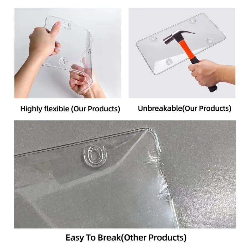 Tag Cover For License Plate 2 Unbreakable - Flat Shield Protectors For US 6"x12" Plates Clear License Plate Covers - Foto 9