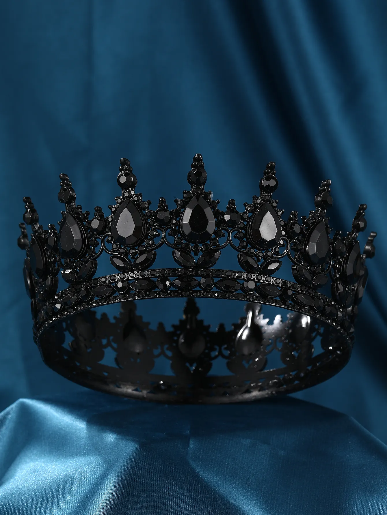 Elegant Black Crystal‎ Tiara Black Crystal Tiara Bridal Goth Black Crown | Mercari main image 2