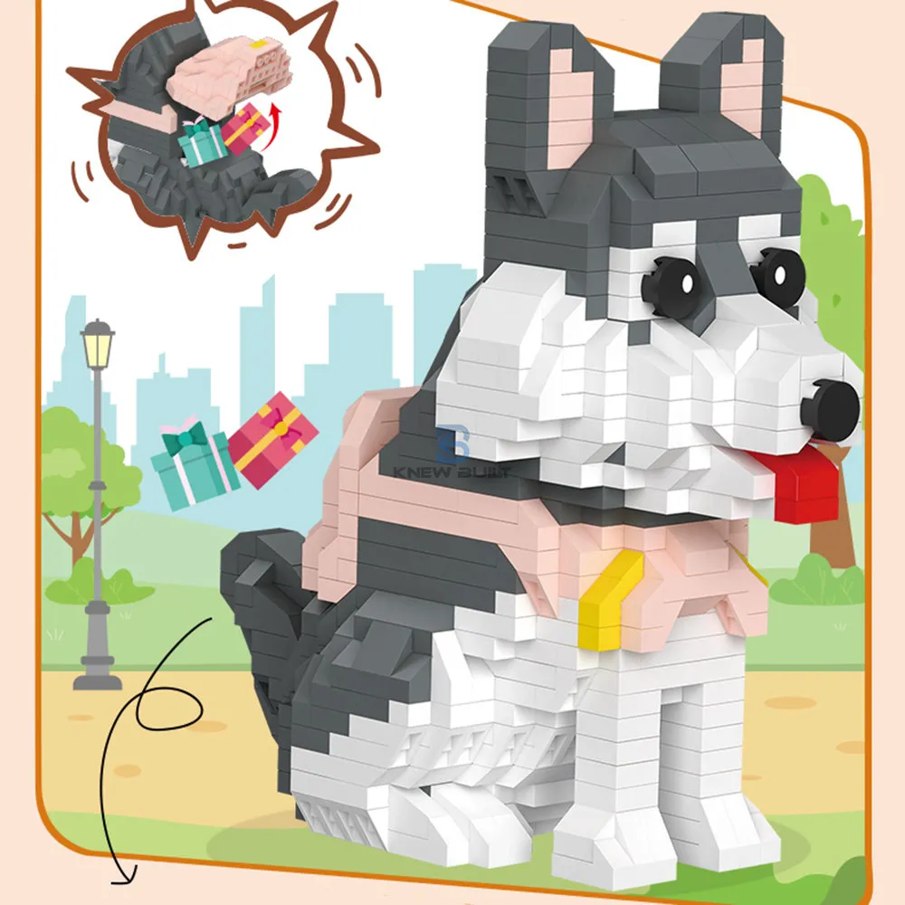 Lot De 5 Mini Chiens En Briques De Construction - Jeu Créatif - Neuf - Pour 7-8 Ans Et Plus