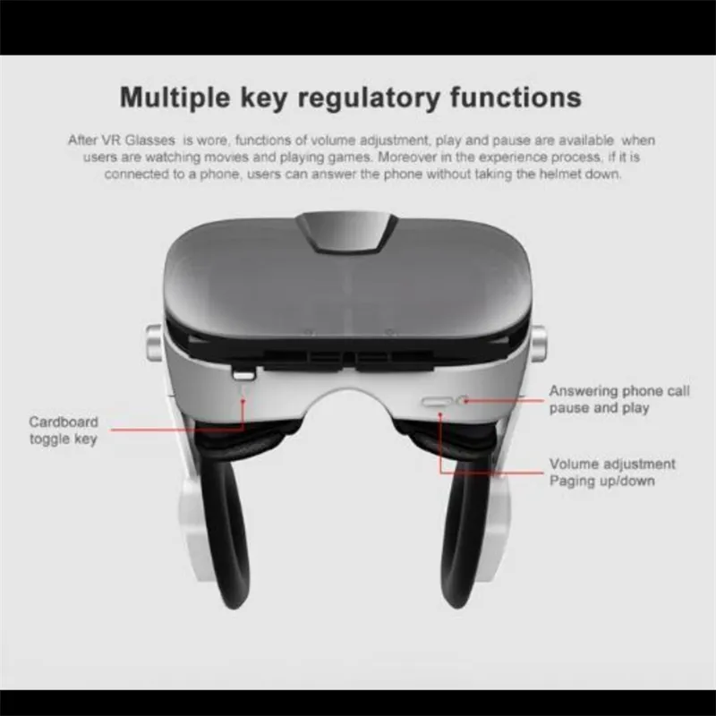 Immersive 3D VR Glasses Headset with Stereo Mic for 4.7 6.4 Phones Perfect for Virtual Reality Gaming