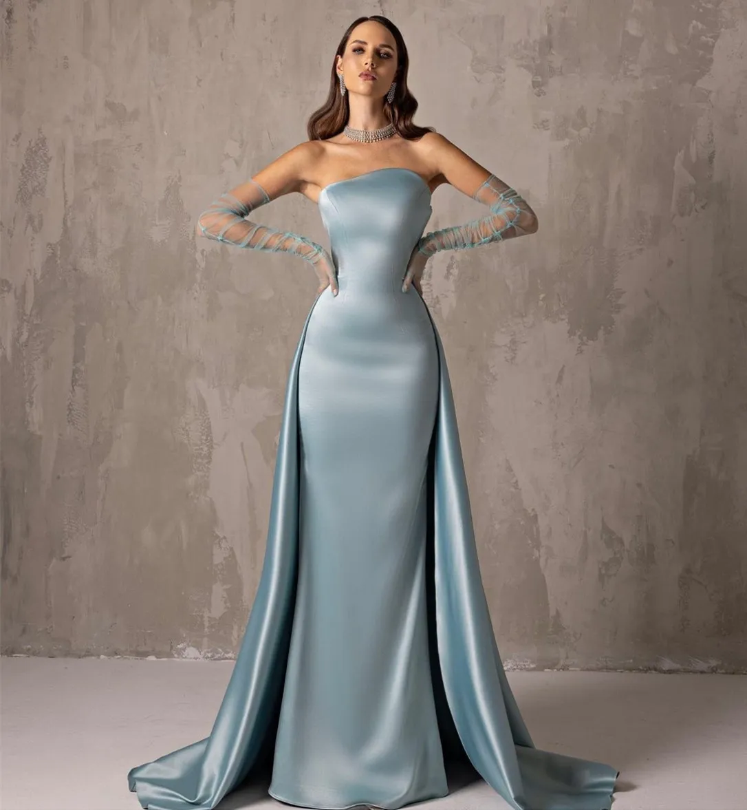 sachin and babi light blue dress Elegant Long A-line Off-the-shoulder Satin Red Prom Dress