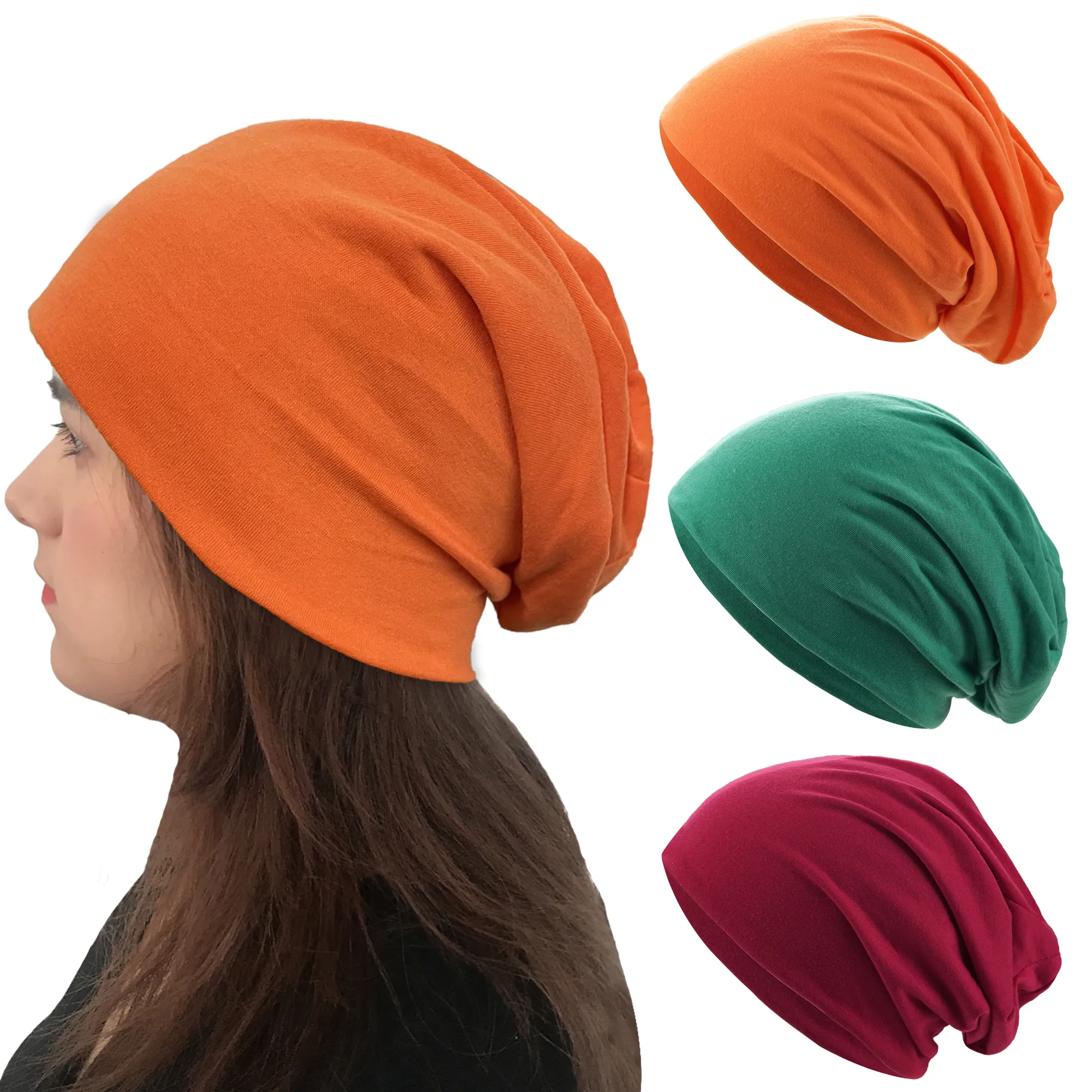Soft Cotton Knit Beanie Hat, Breathable Lightweight Unisex Beanie 100% Organic Cotton Knit Hat - Super soft beanie from all  main image 2
