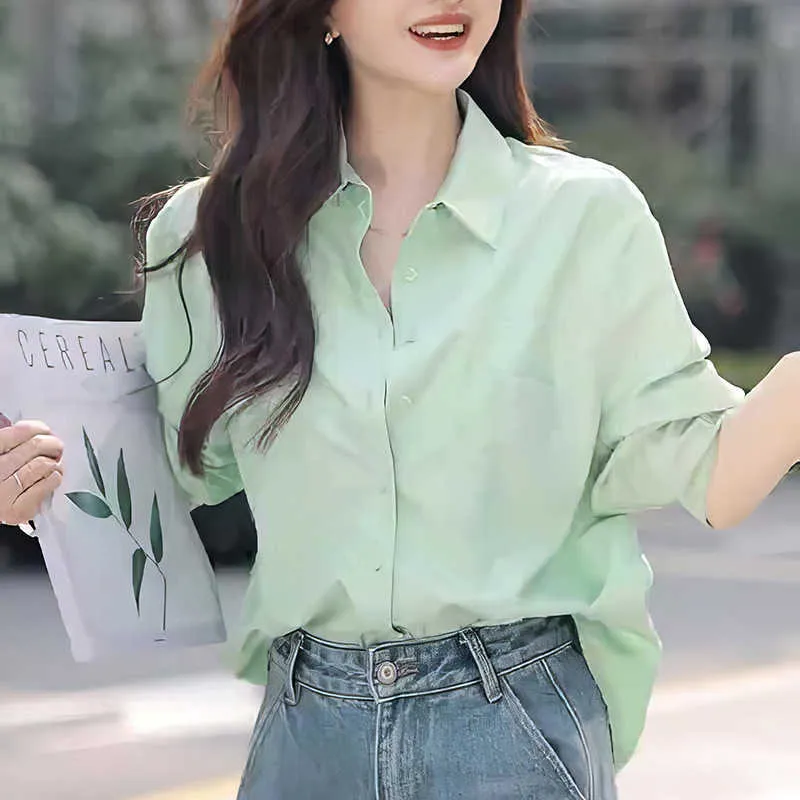 mint green dress shirt womens S Women's Urban Daisy Mint Green Striped Button Up 10346TM main image 1